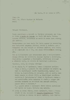 Carta da Companhia Editora Nacional a Sérgio Buarque de Holanda