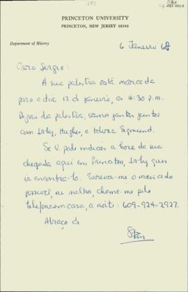 Carta de Satanley Stein a Sérgio Buarque de Holanda