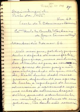 Carta do Conselheiro Francisco Octaviano de Almeida Rosa ao Conselheiro Zacarias de Goes e Vasconcelos