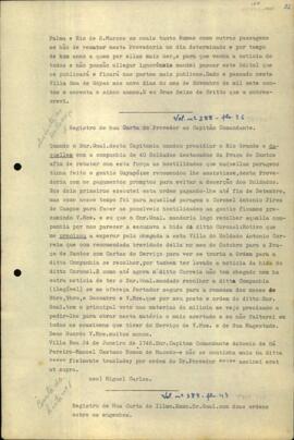 Registro de uma carta de Luís Mascarenhas