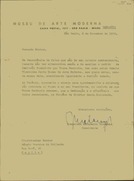Carta de Francisco Matarazzo Sobrinho a Sérgio Buarque de Holanda