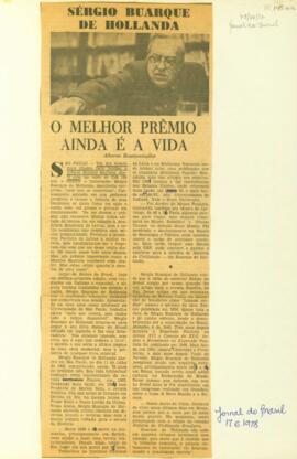 "Sérgio Buarque de Holanda: o melhor prêmio ainda é a vida"