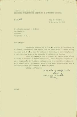 Carta de Rodrigo Mello Franco de Andrade a Sérgio Buarque de Holanda