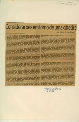 "Considerações em torno de uma cátedra"
