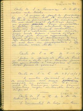 Fragmento de carta de D. Pedro II ao Conselheiro Zacarias