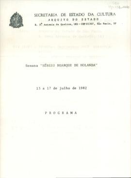 Programa da Semana Sérgio Buarque de Holanda