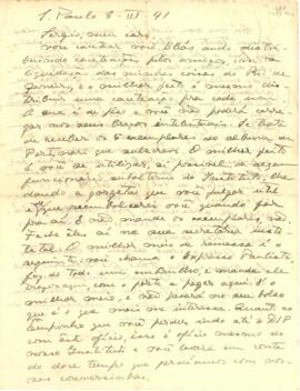 Carta de Mário Raul de Morais Andrade a Sérgio Buarque de Holanda