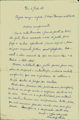 Carta de Wanderley Pinho a Sérgio Buarque de Holanda