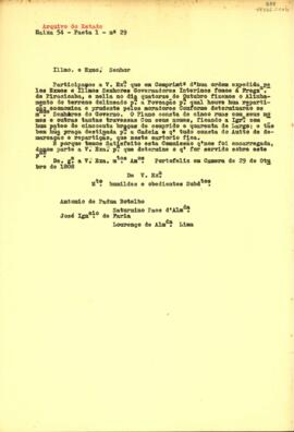 Carta dos Oficiais da Câmara de Porto Feliz