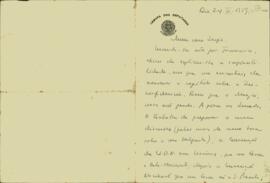 Carta de Affonso Arinos de Mello Franco a Sérgio Buarque de Holanda