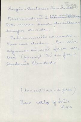 Anotações com sugestões de Maria Amélia Buarque