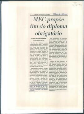 "MEC propõe fim do diploma obrigatório"