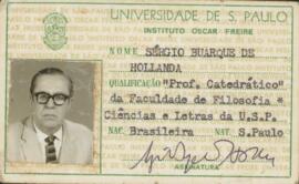 Carteira de Professor Catedrático da Faculdade de Filosofia, Ciências e Letras da USP