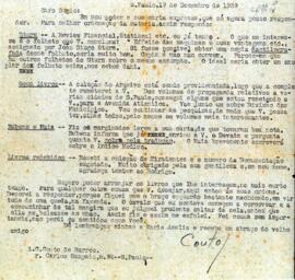 Carta de Antônio Carlos Couto de Barros a Sérgio Buarque de Holanda