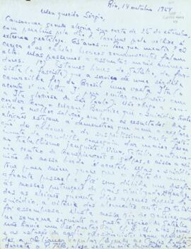 Carta de Octávio Tarquínio de Souza a Sérgio Buarque de Holanda
