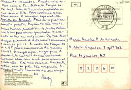 Cartão postal de Francisco de Assis Barbosa a Maria Amélia