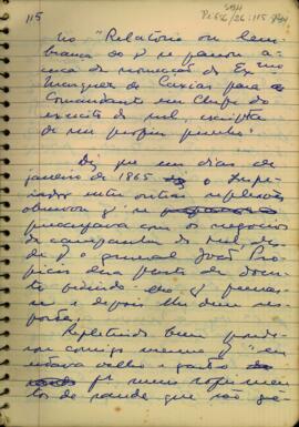 Fragmento de relatório do Marquês de Caxias