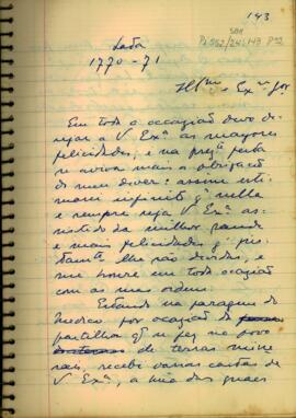Carta de João Batista Duarte a D. Luís Pinto de Sousa Coutinho