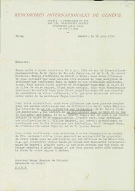 Carta, em francês, de A. Babel e F.L. Mueller a Sérgio Buarque de Holanda