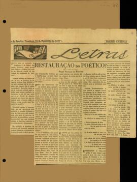 "Restauração do poético?"