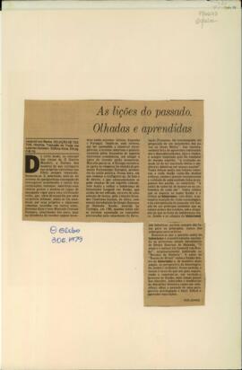 "As lições do passado. Olhadas e aprendidas"