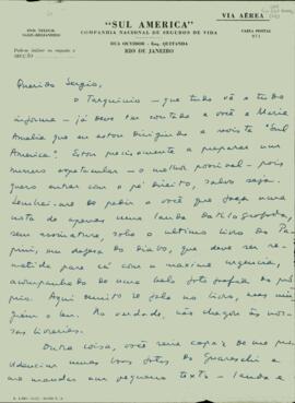 Carta de Francisco de Assis Barbosa a Sérgio Buarque de Holanda