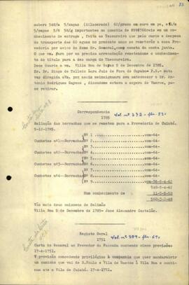Registro de uma provisão de D. José concedendo privilégios a Francisco José Columbrina