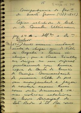 Carta de Luis de Albuquerque de Melo Pereira e Caceres a Martinho de Melo e Castro