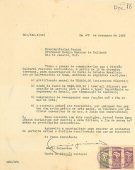 Carta de Mário Guimarães a Sérgio Buarque de Holanda