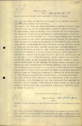Registro de uma portaria de João Manoel de Melo