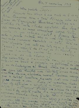 Carta de Octávio Tarquínio de Souza a Sérgio Buarque de Holanda
