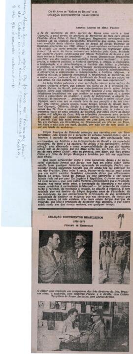 "Os 40 anos de 'Raízes do Brasil' e da Coleção Documentos Brasileiros"