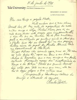 Carta de Charles Boxer a Sérgio Buarque de Holanda