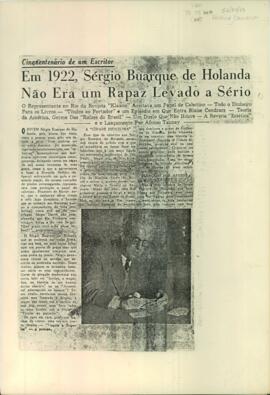 "Em 1922, Sérgio Buarque de Holanda não era um rapaz levado a sério"