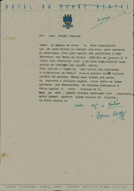 Carta de Raul Bopp a Sérgio Buarque de Holanda