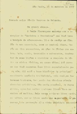 Carta de Carlos Borges Schmidt a Sérgio Buarque de Holanda