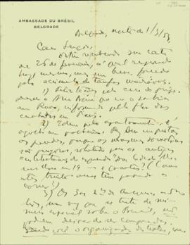 Carta de Rui do Ribeiro Couto a Sérgio Buarque de Holanda