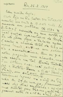 Carta de Octávio Tarquínio de Souza a Sérgio Buarque de Holanda