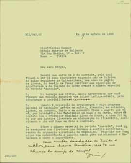 Carta da Secretaria de Estado das Relações Exteriores a Sérgio Buarque de Holanda
