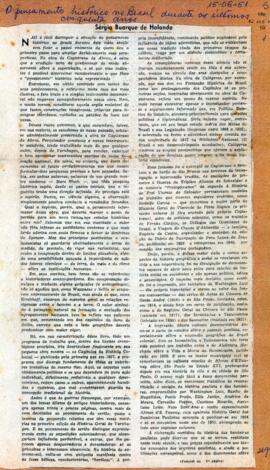 "O pensamento histórico no Brasil durante os últimos cinquenta anos"