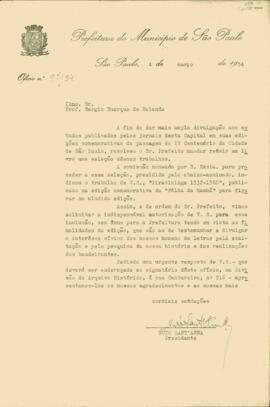 Carta de Nuto Sant’Anna a Sérgio Buarque de Holanda