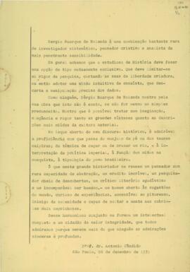 Escrito de Antônio Candido e Maria Odila Leite da Silva Dias