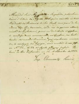 Carta de José Clemente Pereira
