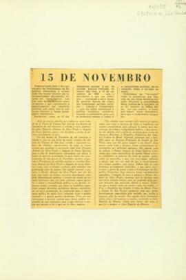 Artigo publicado por ocasião do 63º aniversário da Proclamação  da República