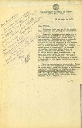 Carta de Richard a José Sebastião Witter.