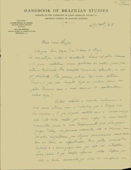 Carta de Rubens Borba de Moraes a Sérgio Buarque de Holanda