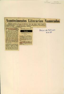 "Acontecimentos literários numerados"