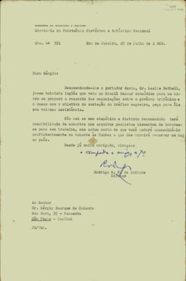 Carta de Rodrigo Mello Franco de Andrade a Sérgio Buarque de Holanda