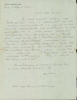 Carta de Alceu Amoroso Lima a Sérgio Buarque de Holanda