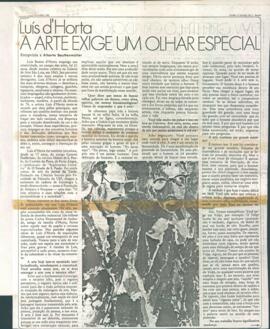 "Luís d' Horta: a arte exige um olhar especial"